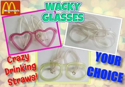 MIP McDonald's 1985 WACKY GLASSES Crazy MEXICO Drinking Drink Straw YOUR CHOICE • $2