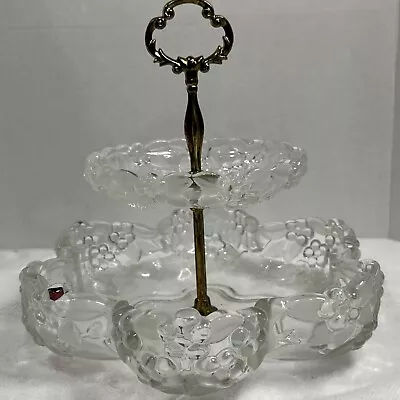 Mikasa Crystal Walther Carmen 2 Tier Serving Caddy. Satiniert.  • $23