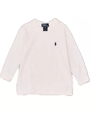 POLO RALPH LAUREN Baby Boys Top Long Sleeve 18-24 Months White Cotton AU24 • £15.89