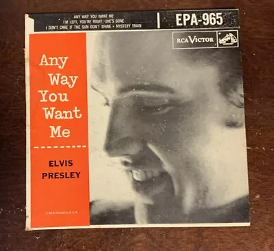 ELVIS PRESLEY EPA-965  ANY WAY YOU WANT ME  1956 RCA VICTOR 45 & Picture Sleeve • $20