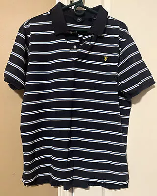 Lincs David Chu Golf Polo Shirt Men's Size L Striped Short Sleeve 100% Cotton • $17.99