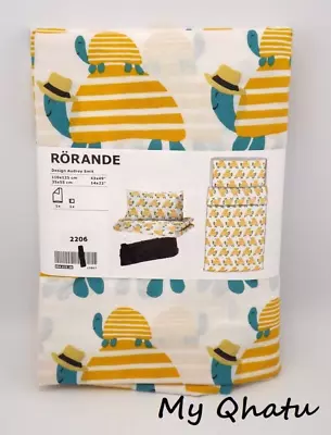 Ikea Rorande Crib Duvet Cover/Pillowcase Turtle Yellow Boy Girl Bedding NEW • $24.74