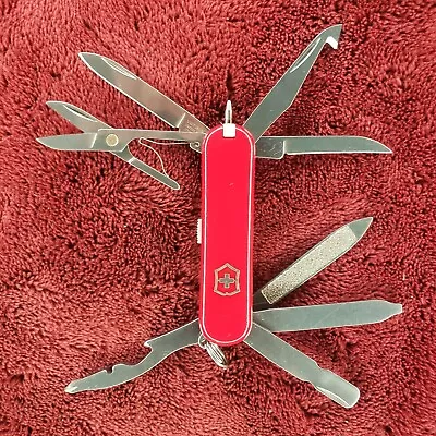 Victorinox Red MiniChamp Swiss Army Pocket Knives Folding 58mm With Pen • $34.95