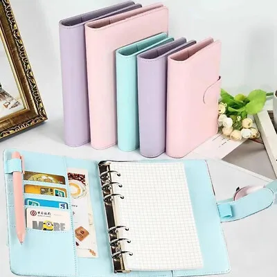 A5 A6 Classic Loose Leaf Ring Binder Notebook Planner Diary Cover PU Leather • $19.07