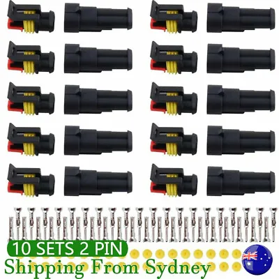 10Set Car 2 Pin Way Superseal Waterproof Electrical Terminal Wire Connector Plug • $8.79