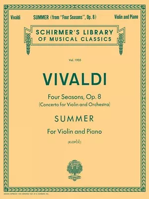 Vivaldi Summer Schirmer Violin And Piano Sheet Music Book NEW 050263040 • $8.95