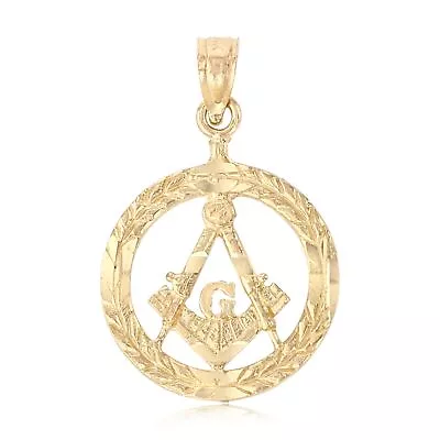 14K Yellow Gold Freemason Masonic Pendant For Necklace Or Chain • $128