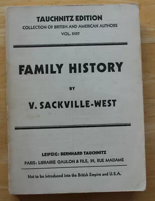 £20 • Buy Family History By Vita Sackville-West First Tauchnitz Edition Leipzig 1933 Eng.