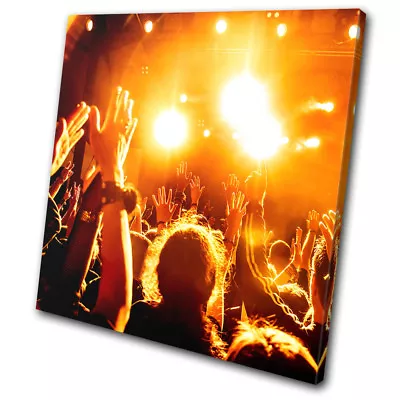 Concert Crowd Dancing Music DJ Club SINGLE CANVAS WALL ART Picture Print • £44.99