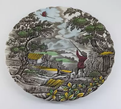 The Hunter By Myott SALAD DESSERT PLATE 7.75  Diameter Scalloped Edges England • £9.34