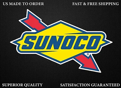 $3.99 • Buy Sunoco Oil Gas Vinyl Sticker Decal Car Truck Window Wall Bumper Water Resistant