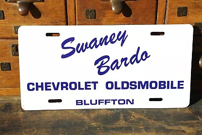 Chevrolet Oldsmobile Dealer License Plate Vintage Bluffton Indiana Car Truck • $24