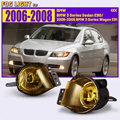 For 2006-2008 BMW 3 Series Sedan E90 Wagon E91 Fog Lights Driving Yellow Lens • $33.99