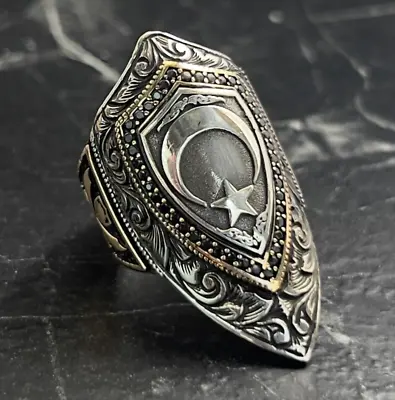 Zihgir Turkish Flag Archer Ring Handmade Archer Thumb Ring Turkish Handmade • $63