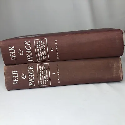 War And Peace 2 Vol Set Leo Tolstoy Heritage Book Club 1938 • $20