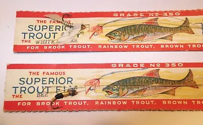 2 VTG Fishing Superior Trout  White Miller  &  Bee  Fly Cards Horrocks Ibbotson  • $57.50