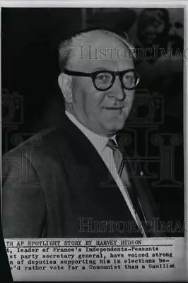 1962 Press Photo Guy Mollet Leader Of France's Independent Worker's Socialists • $19.99