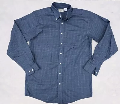 LL Bean Shirt Mens Med-Tall Blue Plaid Long Sleeve Button Down • $19.90