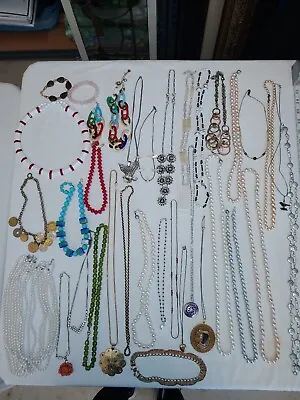 Lot 35 Vintage Estate Jewelry Necklaces Bracelets Necklace/Bracelet Set • $165