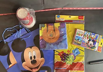 DISNEY MICKEY MOUSE  Birthday Supplies. Invites Napkins Cups Bagstablecloth • $6