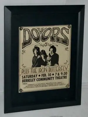 $69.99 • Buy The Doors 1967 Berkeley Community Theater 2 Shows Concert Framed Promo Ad