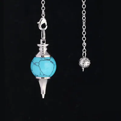 $2.79 • Buy Natural Gemstone Crystal Pendulum Healing Dowsing Chakra Reiki Pendant Necklace