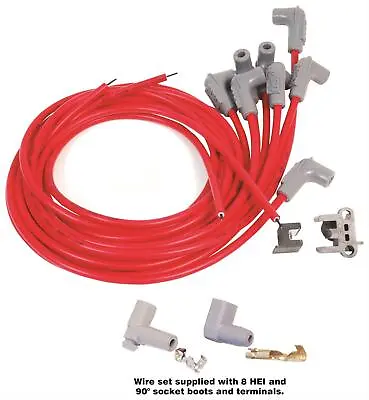 MSD Spark Plug Wires Spiral Core 8.5mm Red 90 Deg Boots Universal V8 Set 31239 • $153.95