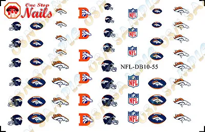 Set Of 55 Denver Broncos Nail Art Water Decals. TOP Quality. FAST SHIPPING! • $4.95