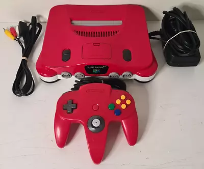 Nintendo 64 N64 Video Game Console Rare Red Colour Complete Nus-001 • $299.95