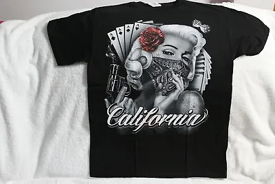 Marilyn Monroe Tattoo Art Sexy Bandanna Dice Aces Gun California T-shirt • $11.27