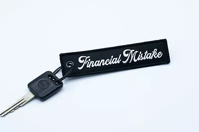 Financial Mistake Jet Tag Keychain | Black | JDM Meme Funny Racing Motorcycle • $11.99