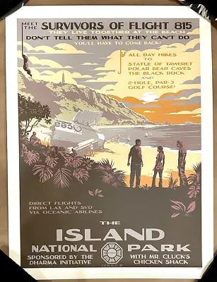 Lost Tv  The Island National Park  Variant Screen Print Mark Englert Dharma • $50