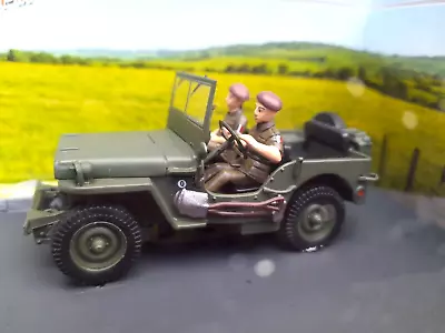 Military Jeep With 2 Figures DIORAMA 1/43 Scale 4in Diecast Model  SEALED Boxed • £14.95