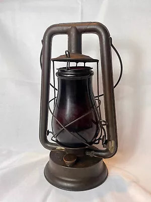 Embury No 210 Supreme Lantern Vtg Kerosene Red Glass Railroad Traffic Signal USA • $79.95