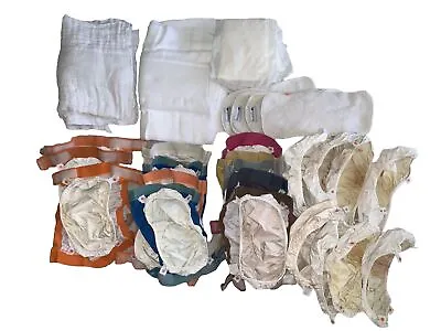 Lot Of GDiapers 9 Medium 3 Large With Liners Pooters Gerber Inserts Read Descr • $149.99