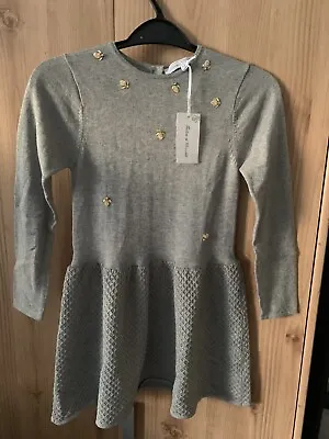 Tartine Et Chocolat Girl Grey Dress /size 8  Years / New • £40
