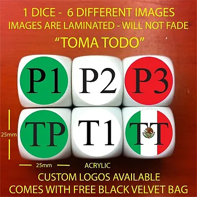 Toma Todo Dice - Custom Toma Todo Dice - Mexican Dice Game - Free Velvet Bag! • $12.99