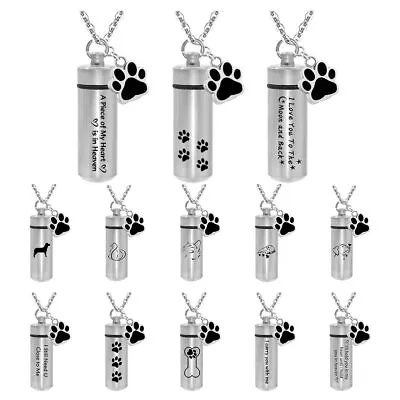 £10.99 • Buy Dog Cat Pet Urn Cremation Necklace Jewellery Ashes Pendant Keepsake Memorial