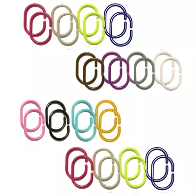 Plastic Shower Curtain Rings Pack Of 12 C-Rings Bathroom Shower Hooks Loop Clips • £3.49