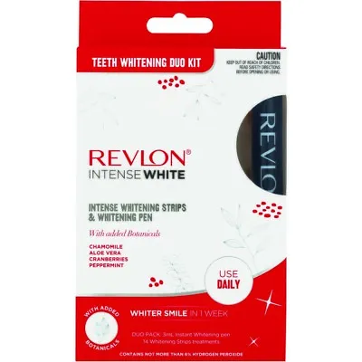 Revlon Intense White Teeth Whitening Duo Kit - Whitening Strips & Whitening Pen • $9.95
