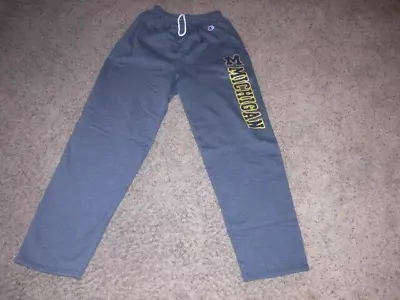 MICHIGAN WOLVERINES Gray CHAMPION Sweats Sweat Pants Men's Medium • $14.16