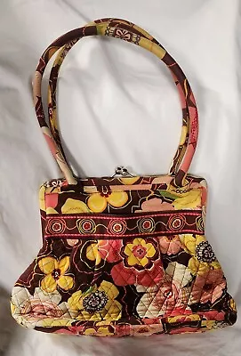 VTG Vera Bradley  Alice  Bag Buttercup Pattern Yellow Floral Kiss Lock Closure  • $15.99