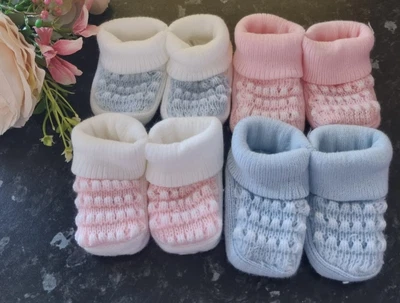 £2.60 • Buy Baby Bootees Knitted Reborn Casual Boy Girl