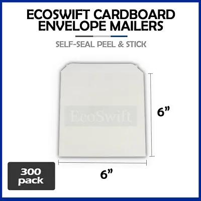 300 - 6  X 6  EcoSwift White CD/DVD Photo Ship Flats Cardboard Envelope Mailers • $43.99