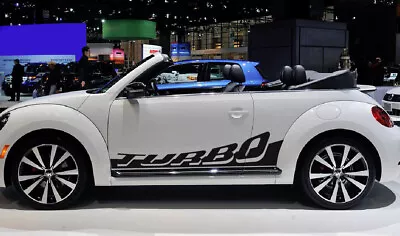 $86.89 • Buy 1998-2020 Volkswagen Beetle Turbo Rocker Panel Vinyl Graphic Decals Stripes 3M