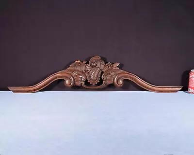 36  Vintage French Louis XV  Crest/Pediment/Crown In Solid Oak Wood Salvage • $165