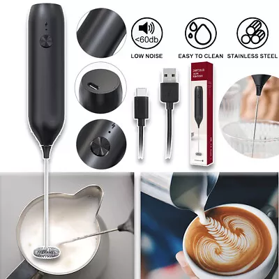 Mini Milk Frother Electric Egg Beater Hand Shake Whisk Mixer Coffee Tool Kitchen • £8.92