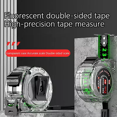 Luminous Measuring Tape Measure Inch & Metric Scale Both-Side Metal Blade 5-10M • £13.31