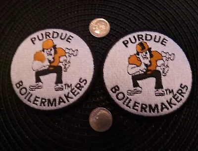 (2) PURDUE UNIVERSITY BOILERMAKERS  Iron On Embroidered Patch Lot  3  X 3  • $9.99