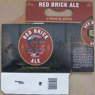 Vintage Atlanta Brewing Company Red Brick Ale Cardboard Six Pack Carrier • $9.99
